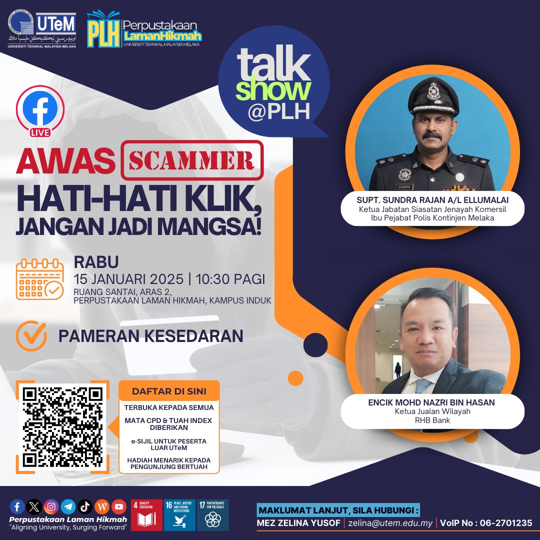 PROGRAM TALKSHOW@PLH - “AWAS SCAMMER : HATI-HATI KLIK, JANGAN JADI MANGSA!